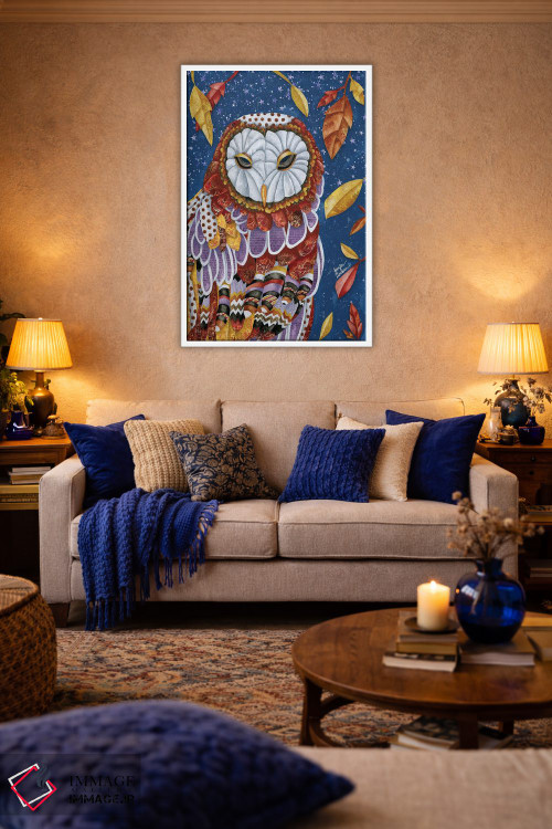 تابلو دکوراتیو هاله جغد اثر جنیفر لمباین - D2W