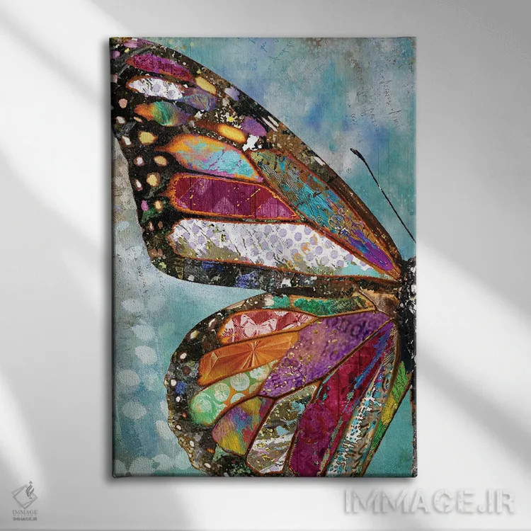 تابلو دکوراتیو بال پروانه جنگلی اثر جنیفر لمباین - نمای روبهرو روی دیوار