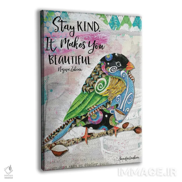 تابلو دکوراتیو مهربان بمان اثر جنیفر لمباین - نمای پرسپکتیو محصول