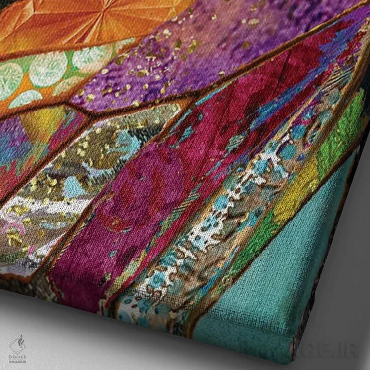 تابلو دکوراتیو بال پروانه جنگلی اثر جنیفر لمباین - نمای نزدیک بافت بوم