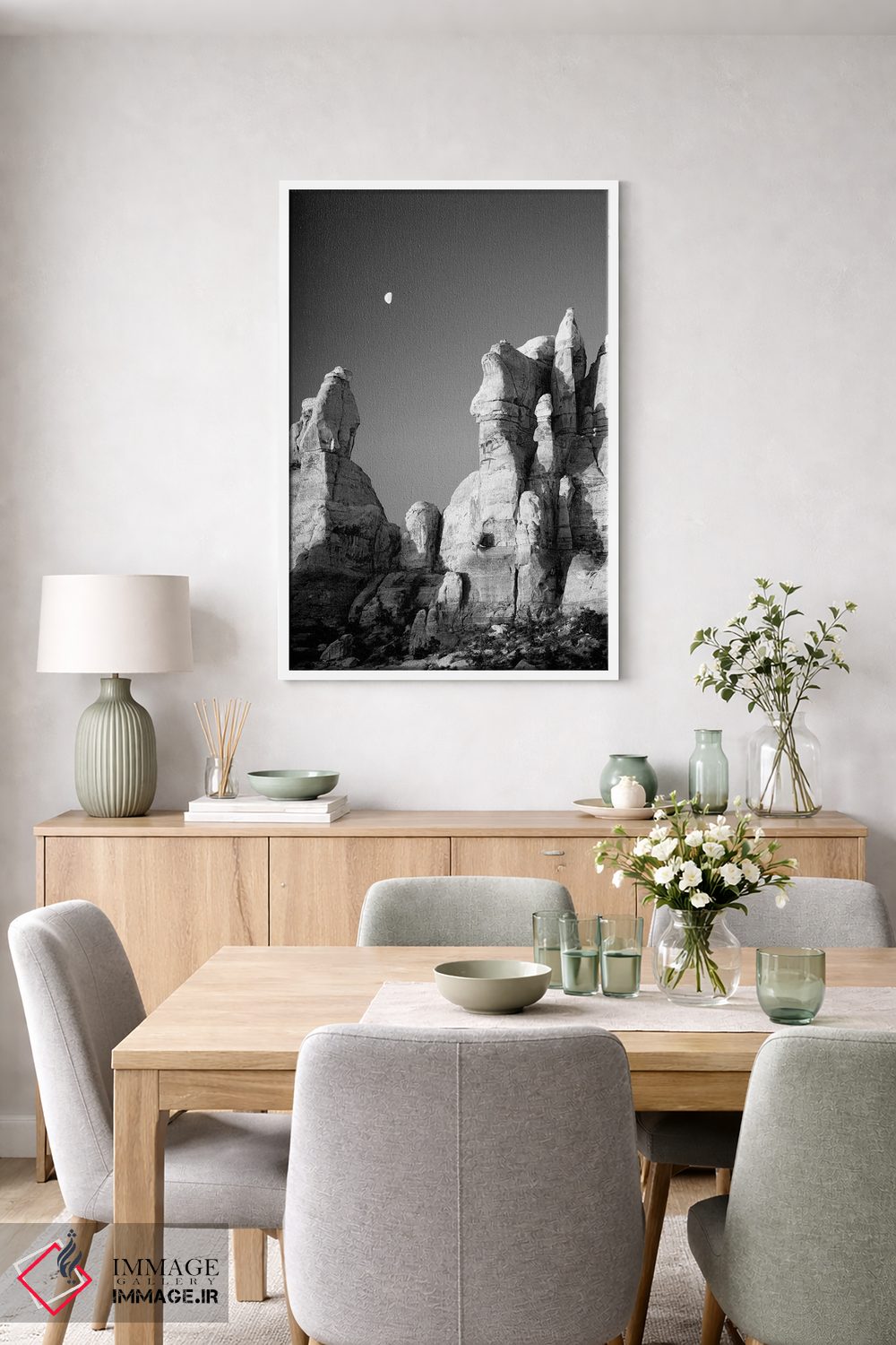 تابلو دکوراتیو Canyonlands National Park, The Needles. Moon Setting… اثر جیمی و جودی وایلد - D5W
