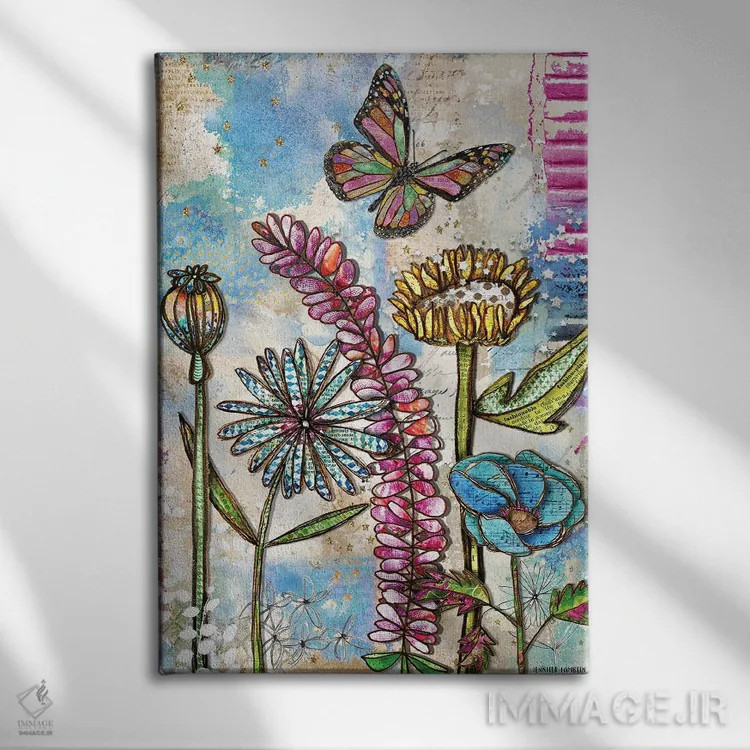 تابلو دکوراتیو تابستان پرستاره اثر جنیفر لمباین - نمای روبهرو روی دیوار