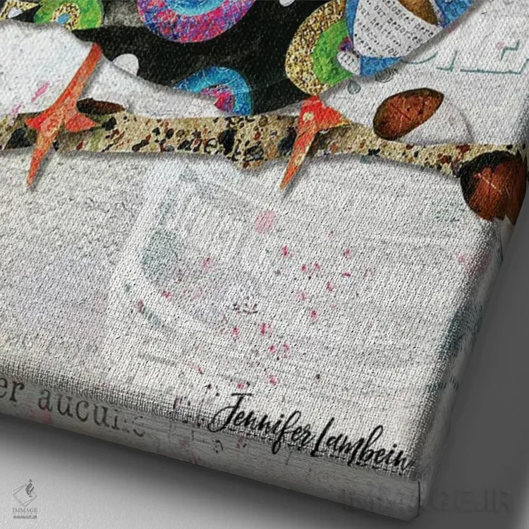 تابلو دکوراتیو مهربان بمان اثر جنیفر لمباین - نمای نزدیک بافت بوم