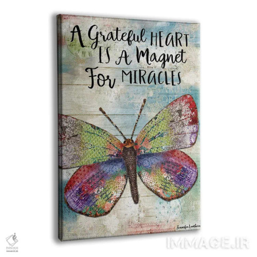 تابلو دکوراتیو قلبی شکرگزار اثر جنیفر لمباین - نمای پرسپکتیو محصول