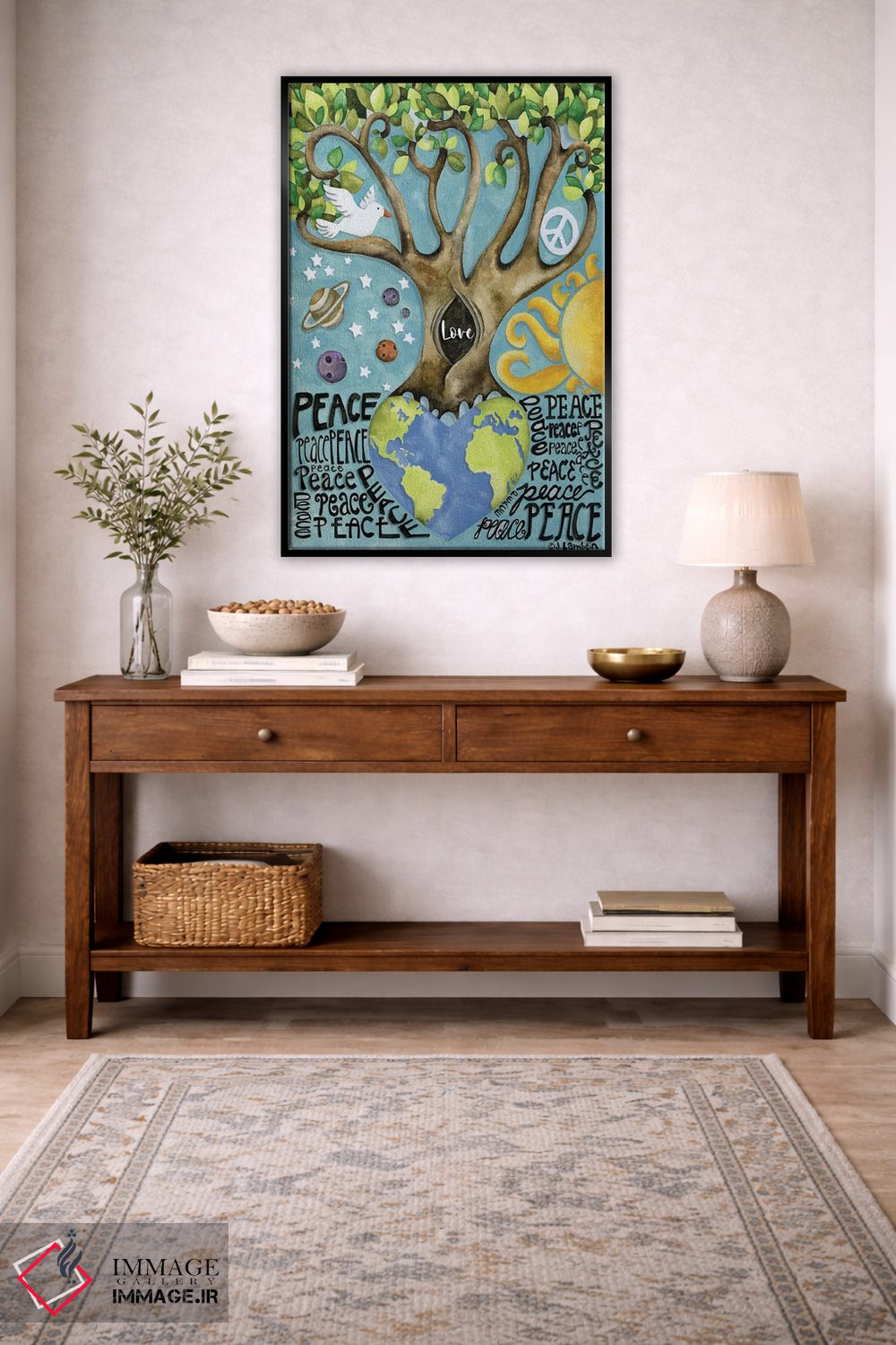 تابلو دکوراتیو صلح و عشق اثر جنیفر لمباین - D4B