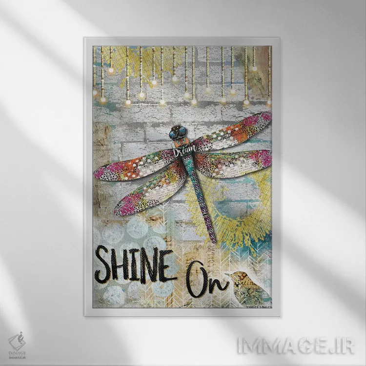 تابلو دکوراتیو به درخشیدن ادامه بده اثر جنیفر لمباین - نمای قابدار سفید