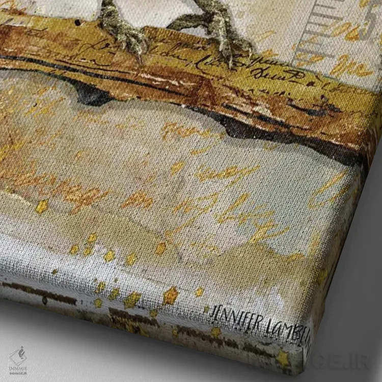 تابلو دکوراتیو فکر کن اثر جنیفر لمباین - نمای نزدیک بافت بوم