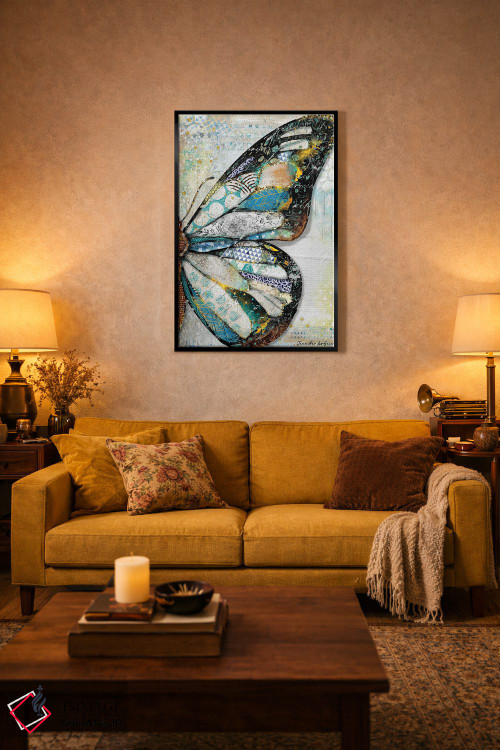 تابلو دکوراتیو بال پروانه نور ستارگان اثر جنیفر لمباین - D4B