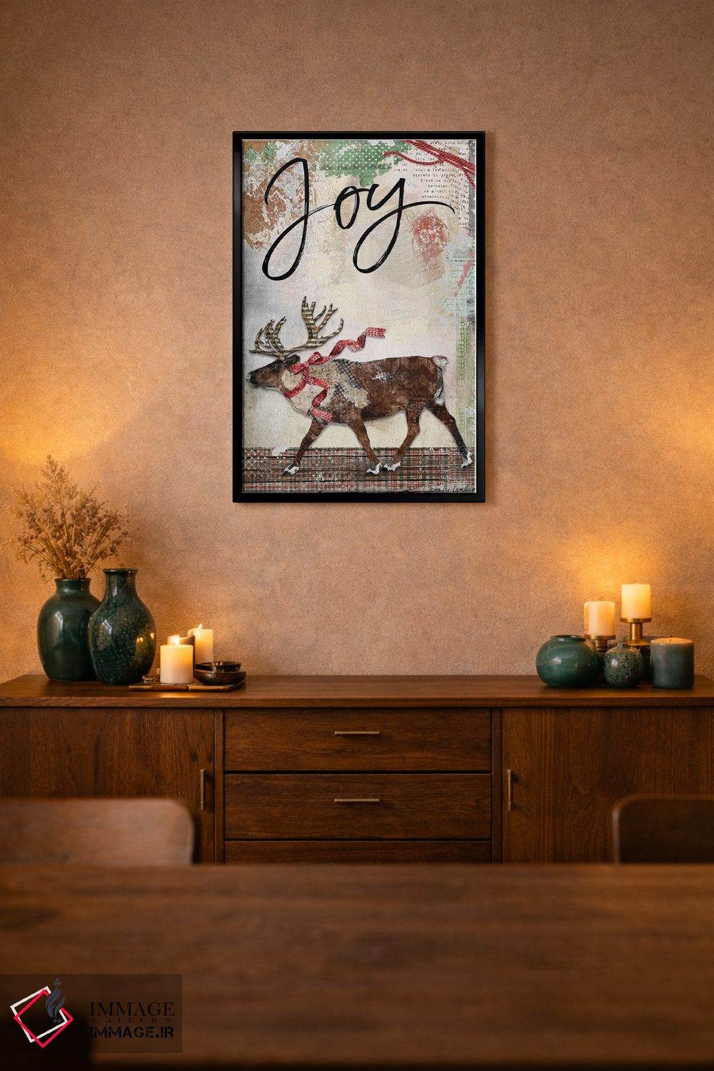 تابلو دکوراتیو خوشحالی گوزن شمالی اثر جنیفر لمباین - D2B