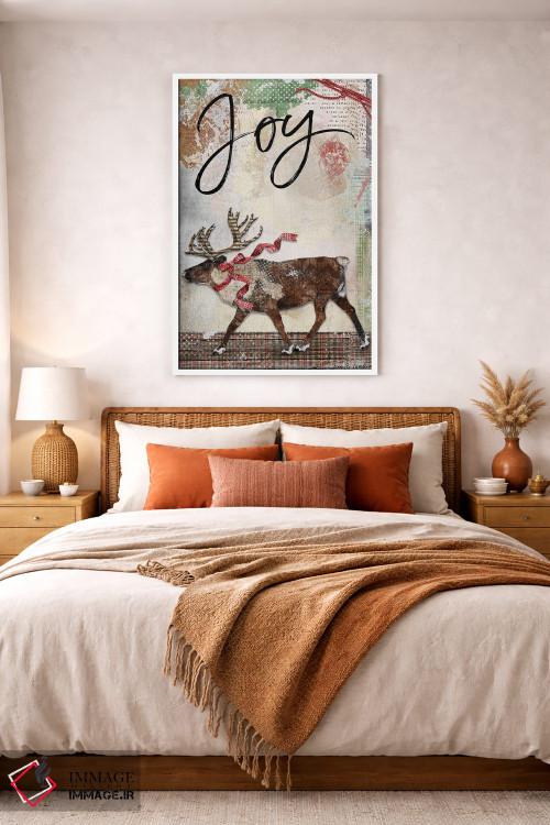 تابلو دکوراتیو خوشحالی گوزن شمالی اثر جنیفر لمباین - D3W