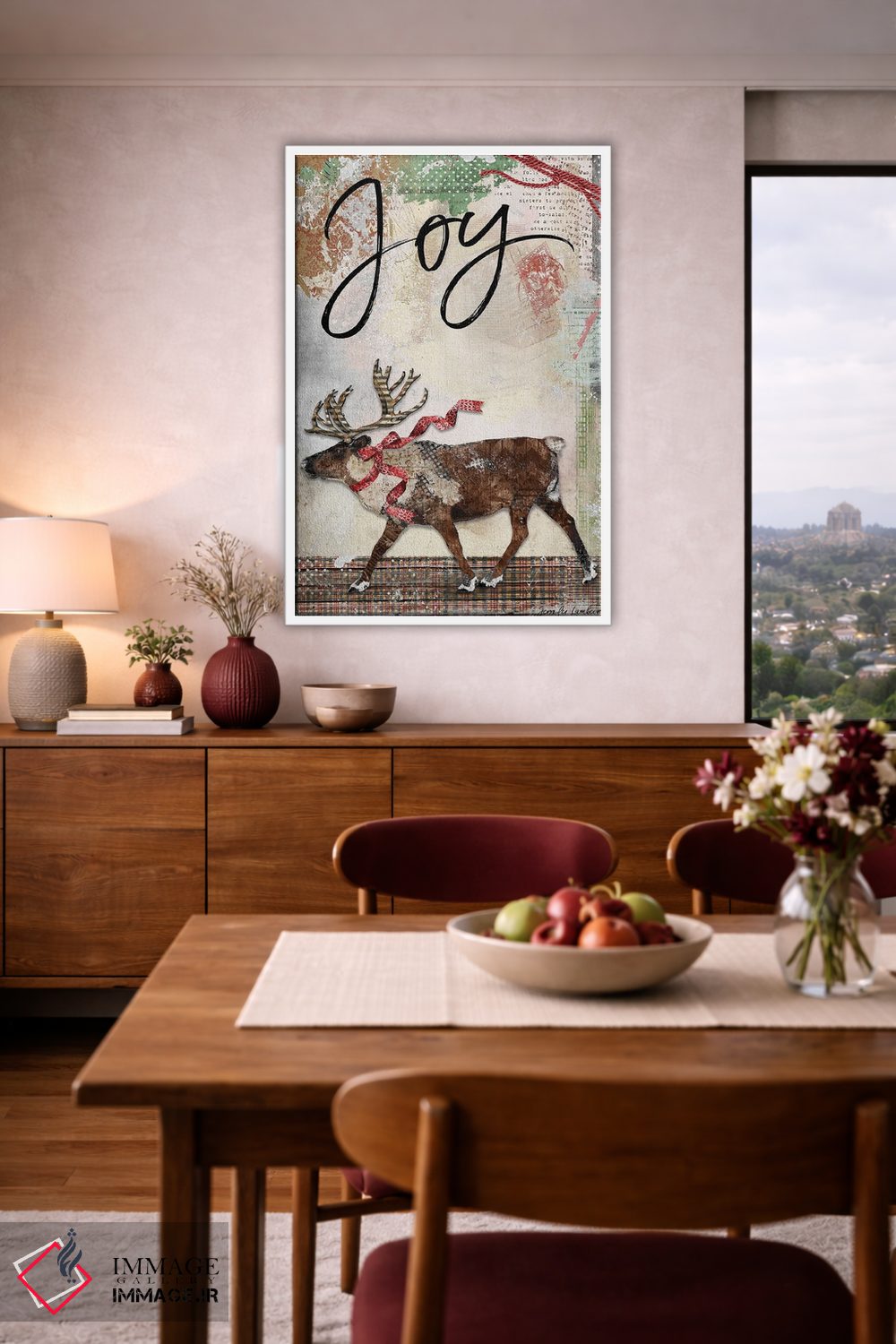 تابلو دکوراتیو خوشحالی گوزن شمالی اثر جنیفر لمباین - D4W