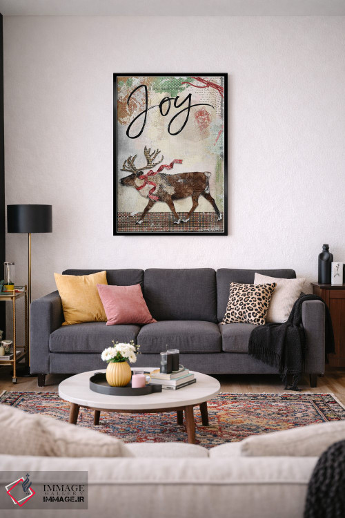 تابلو دکوراتیو خوشحالی گوزن شمالی اثر جنیفر لمباین - D5B