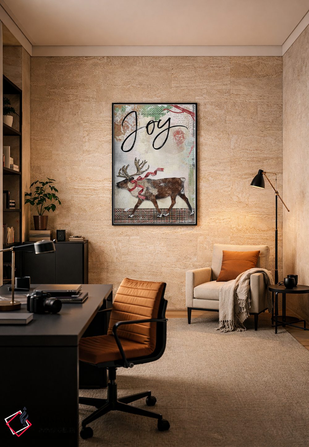 تابلو دکوراتیو خوشحالی گوزن شمالی اثر جنیفر لمباین - D6B