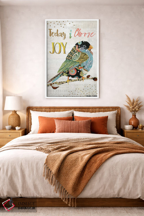 تابلو دکوراتیو امروز پرنده شادی را انتخاب می کنم اثر جنیفر لمباین - D2W