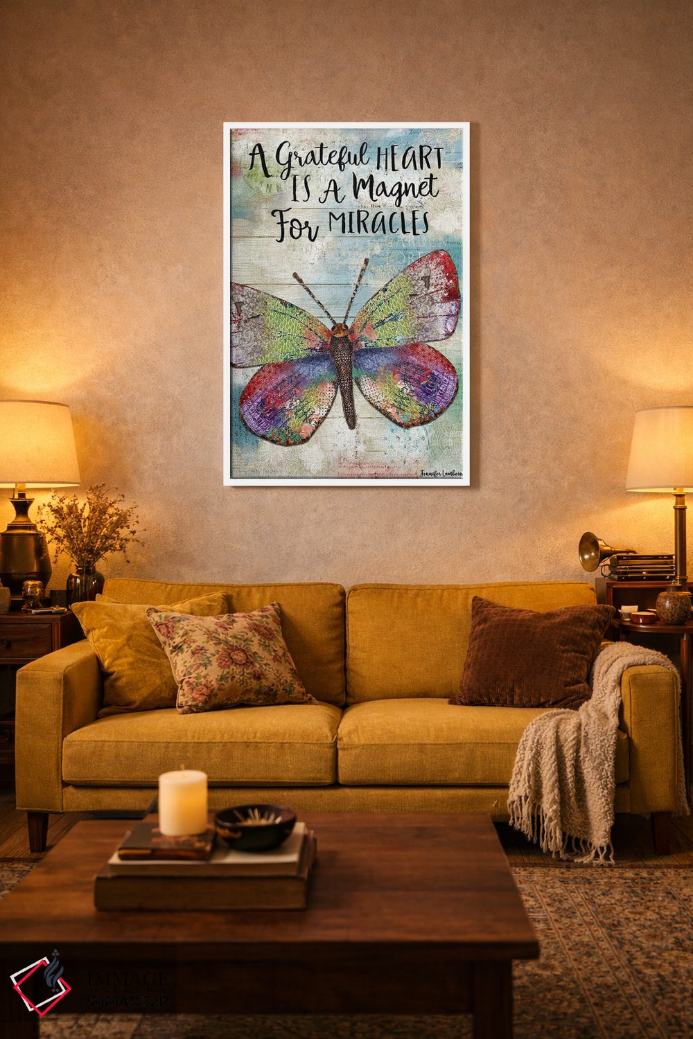 تابلو دکوراتیو قلبی شکرگزار اثر جنیفر لمباین - D2W