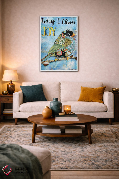 تابلو دکوراتیو امروز شادی را انتخاب می کنم اثر جنیفر لمباین - D2W
