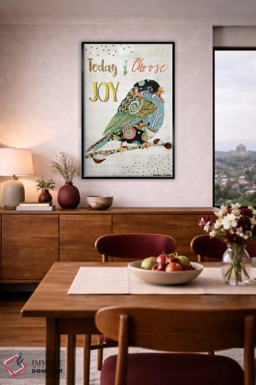 تابلو دکوراتیو امروز پرنده شادی را انتخاب می کنم اثر جنیفر لمباین - D5B