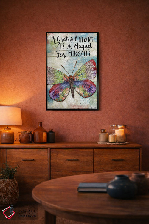 تابلو دکوراتیو قلبی شکرگزار اثر جنیفر لمباین - D5B