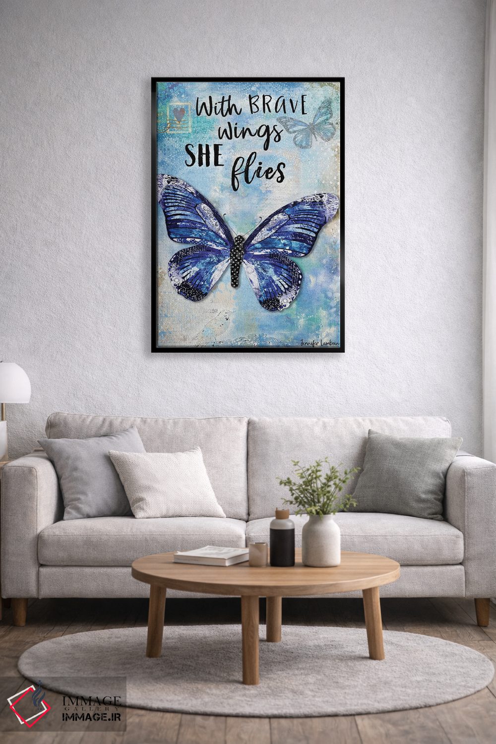 تابلو دکوراتیو با بال های شجاع اثر جنیفر لمباین - D4B