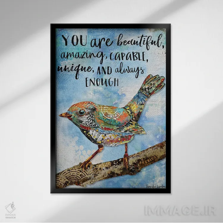 تابلو دکوراتیو تو زیبایی اثر جنیفر لمباین - نمای قابدار مشکی