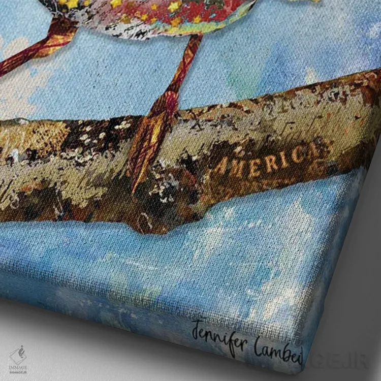 تابلو دکوراتیو تو زیبایی اثر جنیفر لمباین - نمای نزدیک بافت بوم