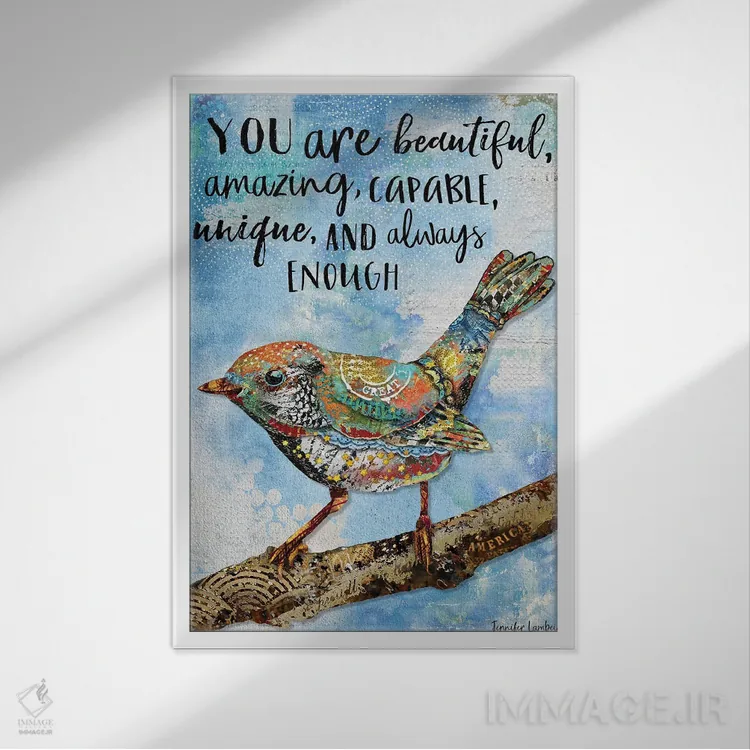 تابلو دکوراتیو تو زیبایی اثر جنیفر لمباین - نمای قابدار سفید