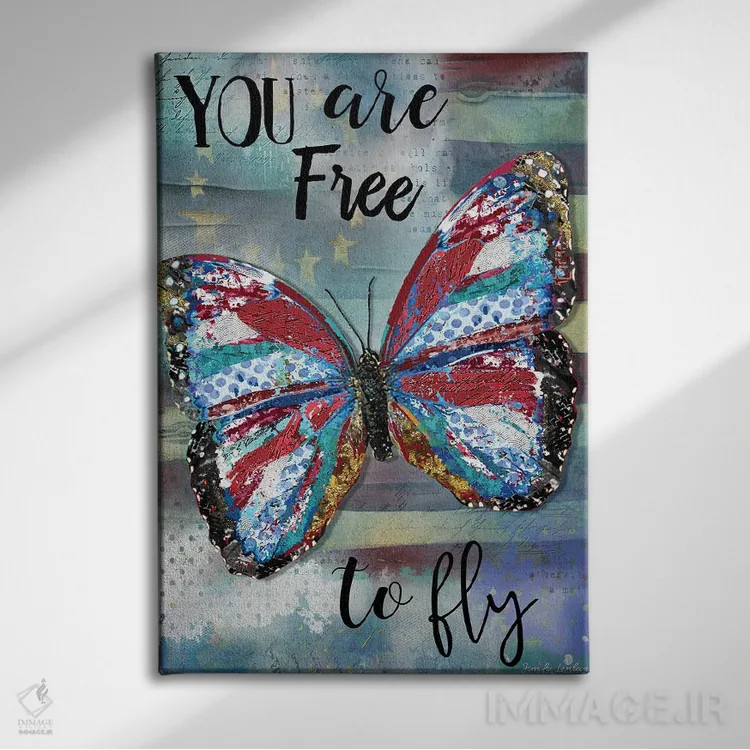 تابلو دکوراتیو تو آزاد هستی که پرواز کنی اثر جنیفر لمباین - نمای روبهرو روی دیوار