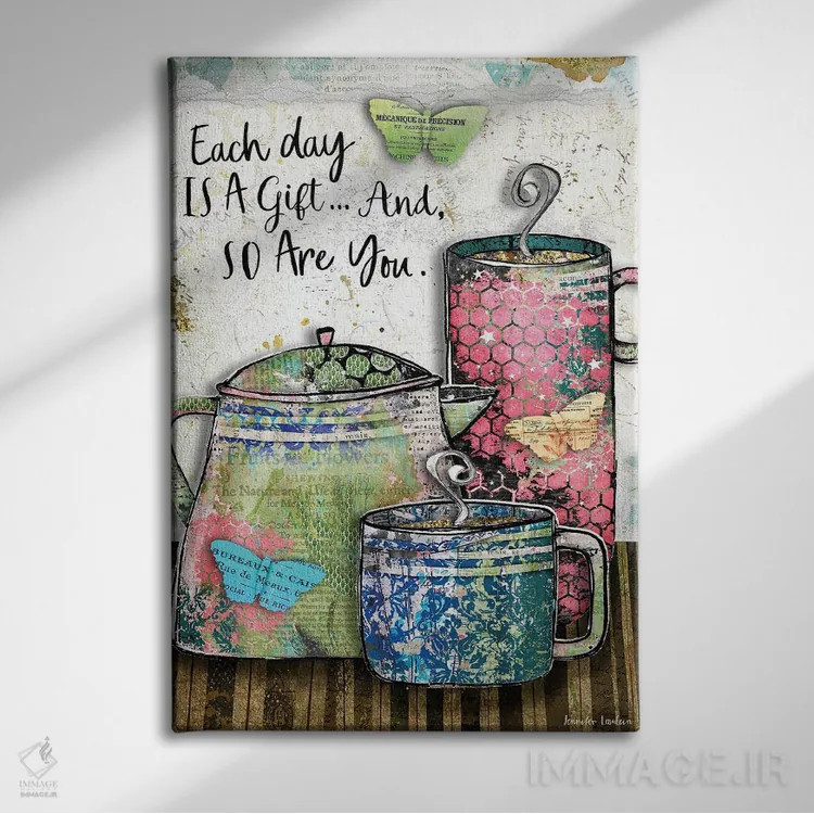 تابلو دکوراتیو هر روز یک هدیه است اثر جنیفر لمباین - نمای روبهرو روی دیوار