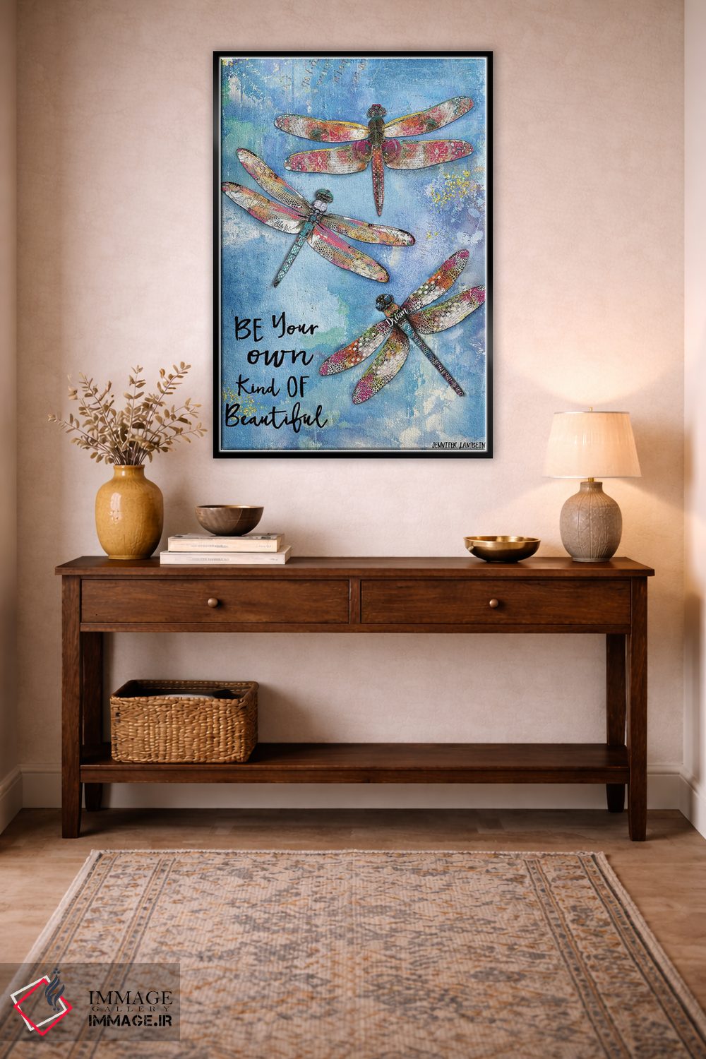 تابلو دکوراتیو زیبایی خاص خودت را داشته باش، پروانه ها اثر جنیفر لمباین - D5B