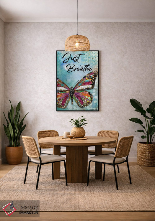 تابلو دکوراتیو فقط نفس بکش، پروانه اثر جنیفر لمباین - D4B