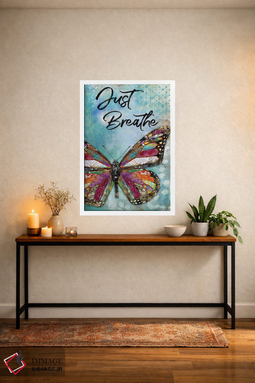 تابلو دکوراتیو فقط نفس بکش، پروانه اثر جنیفر لمباین - D3W