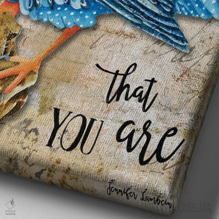 تابلو دکوراتیو همان پرنده ناقص باش اثر جنیفر لمباین - نمای نزدیک بافت بوم