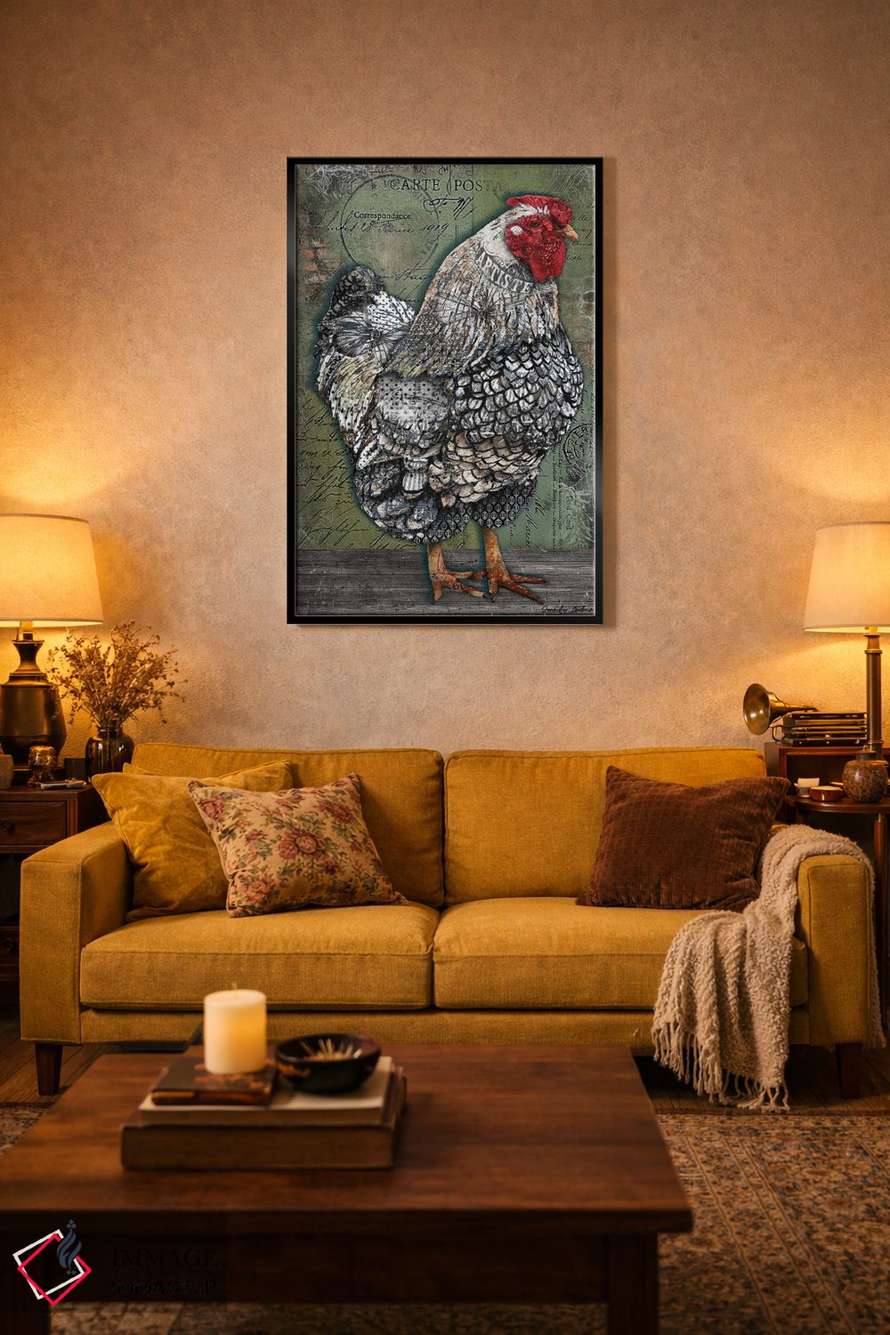 تابلو دکوراتیو مرغ هنرمند اثر جنیفر لمباین - D5B