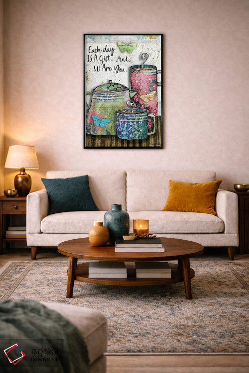 تابلو دکوراتیو هر روز یک هدیه است اثر جنیفر لمباین - D4B