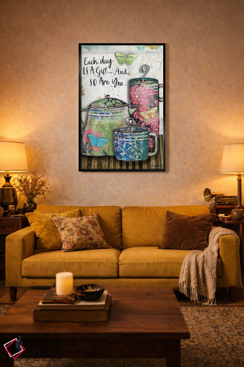 تابلو دکوراتیو هر روز یک هدیه است اثر جنیفر لمباین - D5B