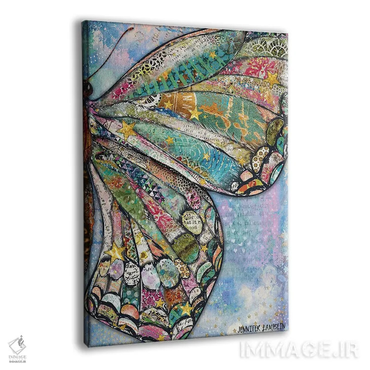 تابلو دکوراتیو بال پروانه ای آرزوهای نور ستاره اثر جنیفر لمباین - نمای پرسپکتیو محصول