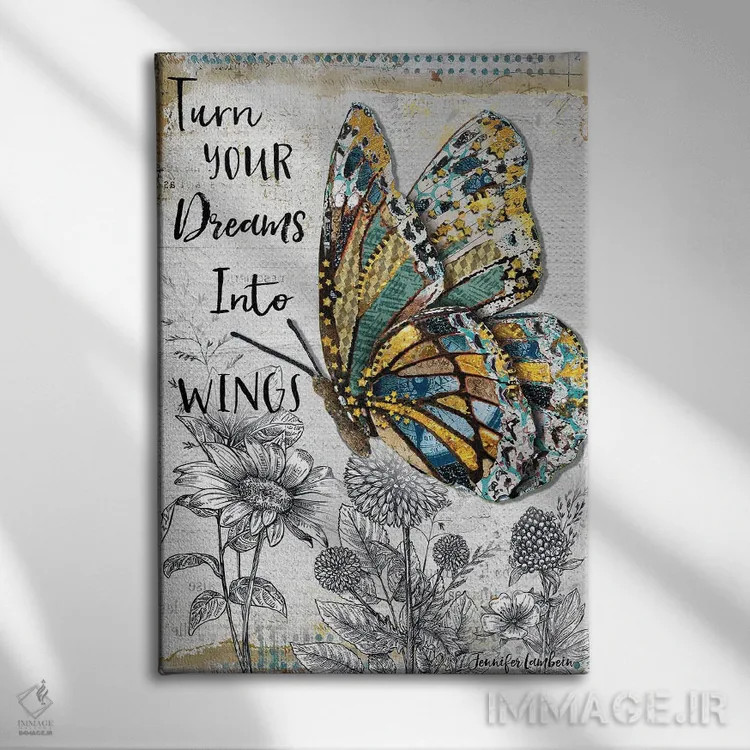 تابلو دکوراتیو رویاهات را تحقق ببخش اثر جنیفر لمباین - نمای روبهرو روی دیوار