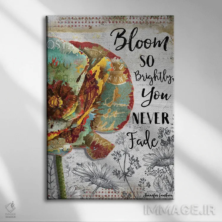 تابلو دکوراتیو درخشان شکوفا شو اثر جنیفر لمباین - نمای روبهرو روی دیوار