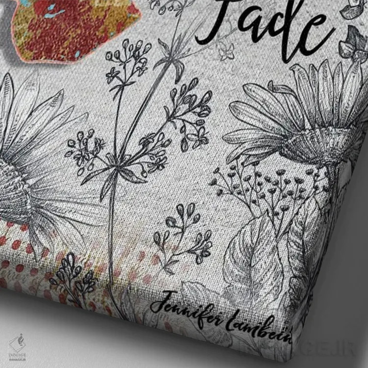 تابلو دکوراتیو درخشان شکوفا شو اثر جنیفر لمباین - نمای نزدیک بافت بوم