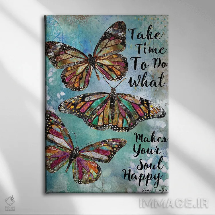 تابلو دکوراتیو زمان بگذار اثر جنیفر لمباین - نمای روبهرو روی دیوار