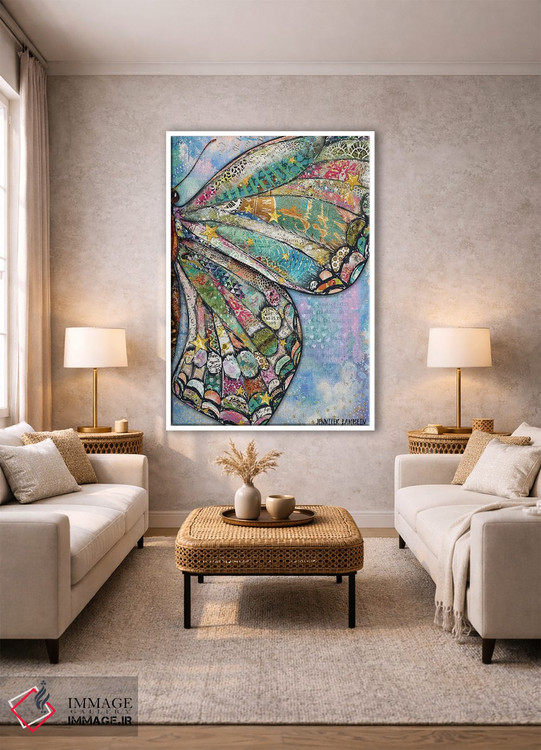 تابلو دکوراتیو بال پروانه ای آرزوهای نور ستاره اثر جنیفر لمباین - D1W
