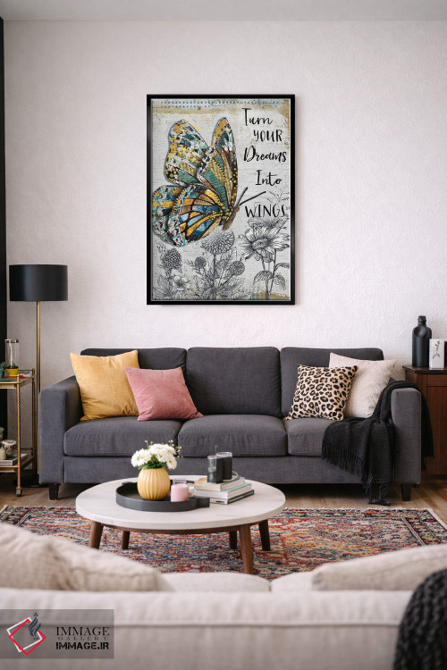 تابلو دکوراتیو رویاهات را پروانه کن اثر جنیفر لمباین - D4B