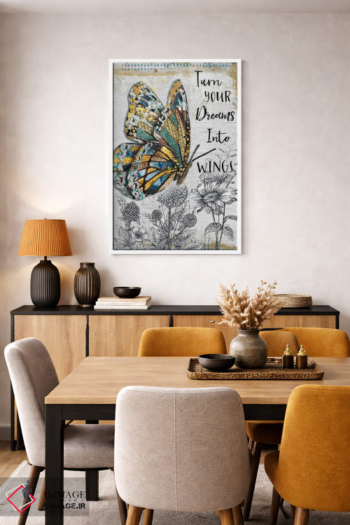 تابلو دکوراتیو رویاهات را پروانه کن اثر جنیفر لمباین - D5W