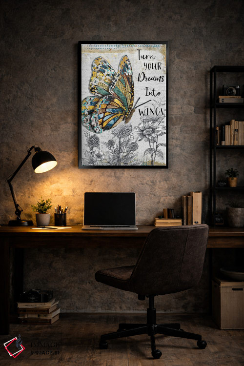 تابلو دکوراتیو رویاهات را پروانه کن اثر جنیفر لمباین - D6B