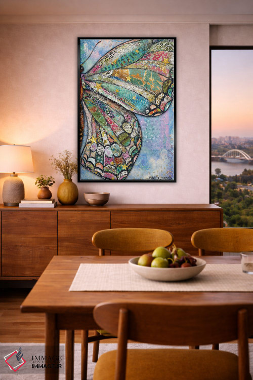 تابلو دکوراتیو بال پروانه ای آرزوهای نور ستاره اثر جنیفر لمباین - D6B