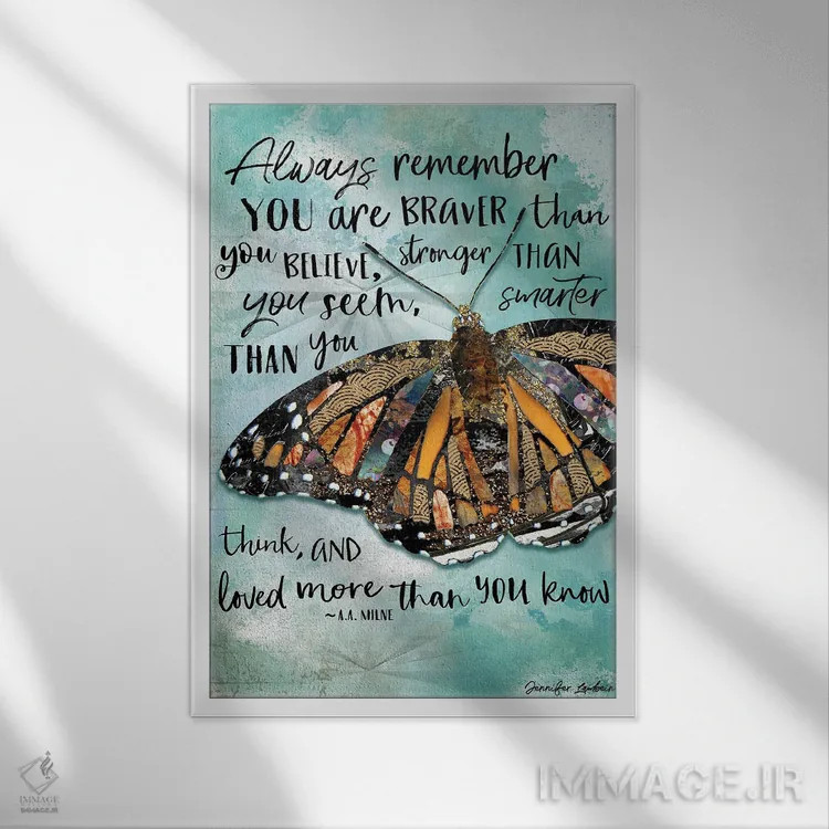 تابلو دکوراتیو همیشه به یاد داشته باش اثر جنیفر لمباین - نمای قابدار سفید