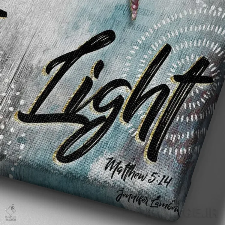 تابلو دکوراتیو نور باش اثر جنیفر لمباین - نمای نزدیک بافت بوم