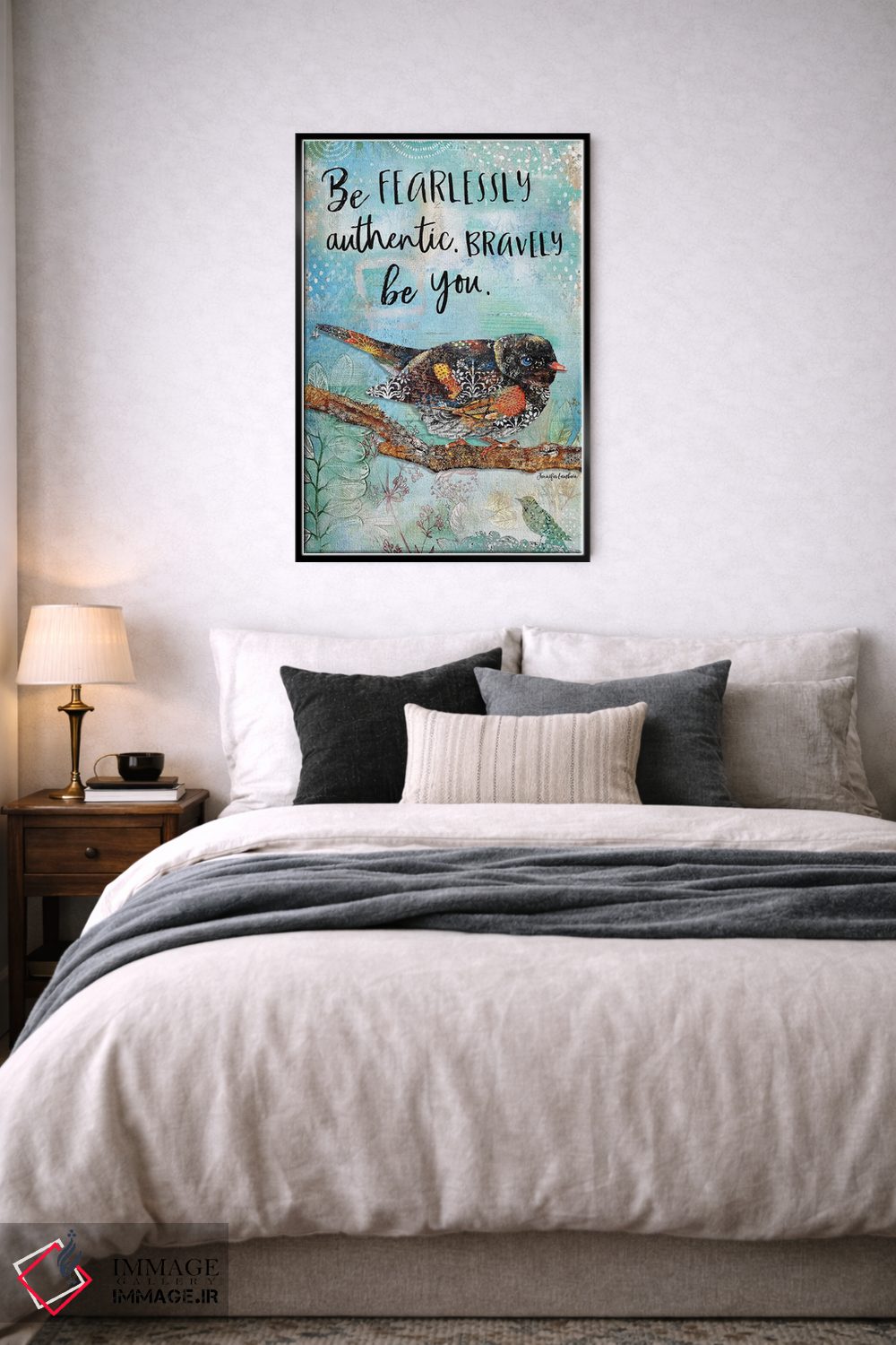 تابلو دکوراتیو بی واهمه خود واقعی ات باش اثر جنیفر لمباین - D6B