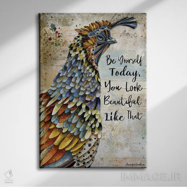 تابلو دکوراتیو خودت باش کبک اثر جنیفر لمباین - نمای روبهرو روی دیوار