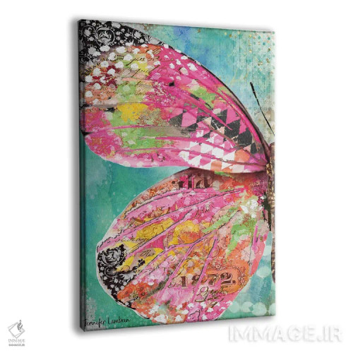 تابلو دکوراتیو بال پروانه سرخ گون اثر جنیفر لمباین - نمای پرسپکتیو محصول